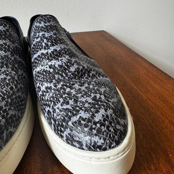 Vince Garvey Slip On Sneaker in Denim Snake Print - Picture 10 of 10